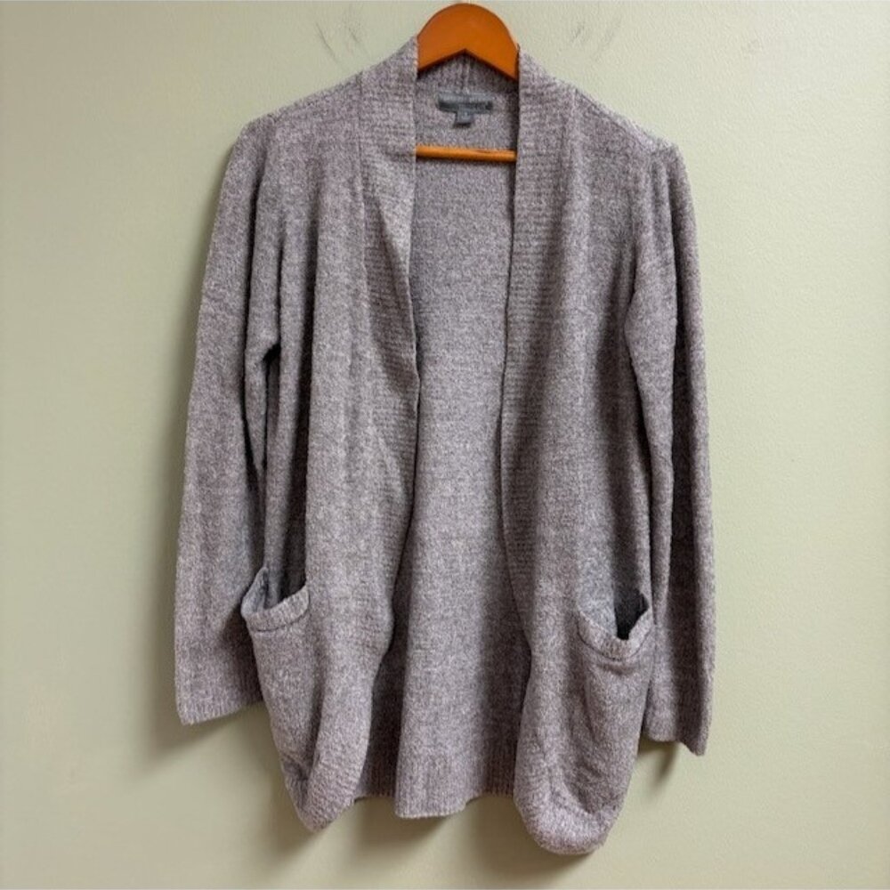 Barefoot Dreams CozyChic Lite Womens Cardigan Size S Gray Pocket Comfy Holiday‎